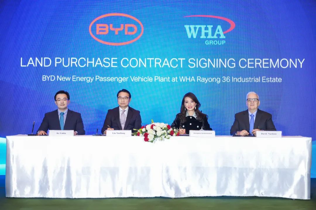 BYD signs contract with Thailand’s WHA Industrial Park for its first wholly invested overseas passenger car factory